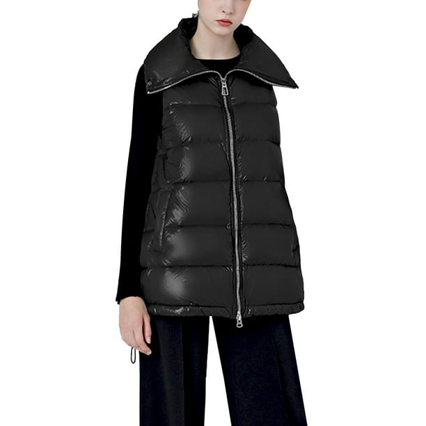 FSSE Mens Zip Up Regular Fit Thickened Sleeveless Winter Hooded Down Quilted Coat Jacket Vest 